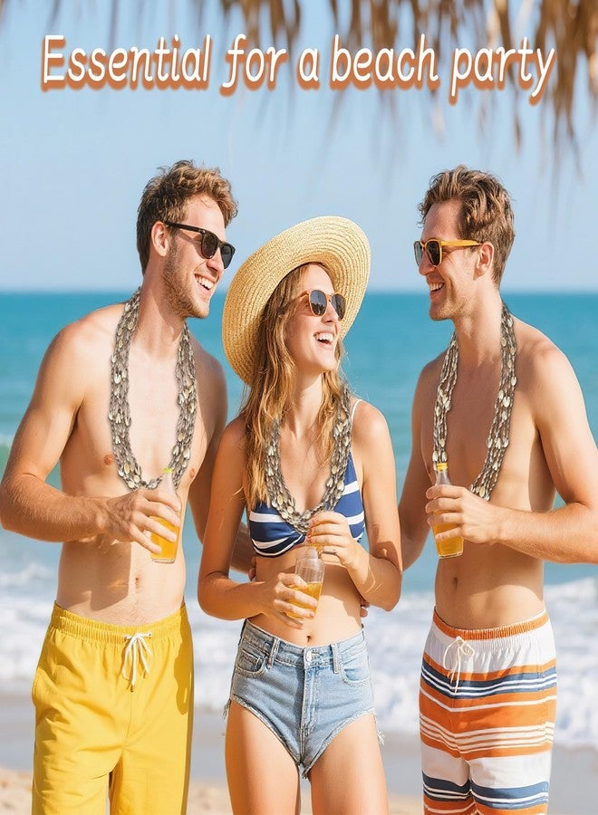JUXINGDAZYF ١٢ قطعة من قلائد هاواي المصنوعة من أصداف البحر، قلائد ناسا بيضاء طبيعية من تاهيتي، إكسسوارات مجوهرات لحفلات الشاطئ الصيفية - Image 4